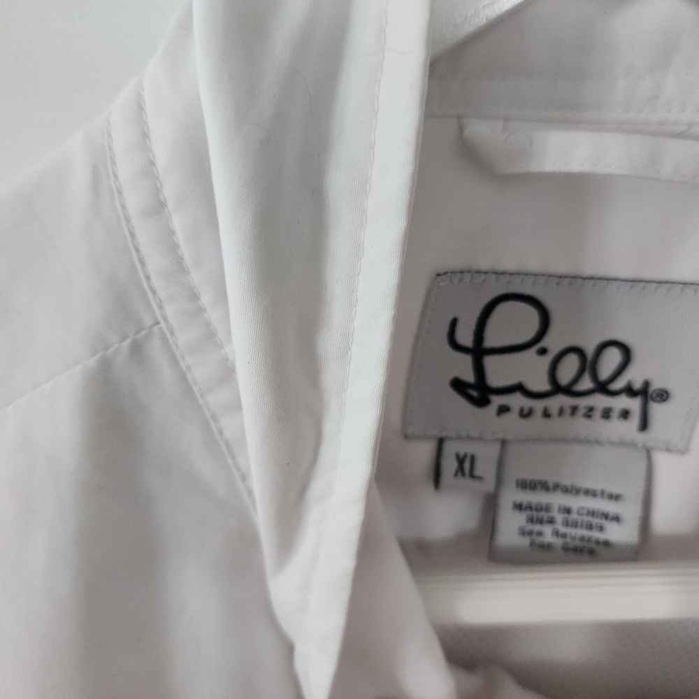 Lilly Pulitzer White Ladies Jacket with Green Logo - Picture 2 of 4